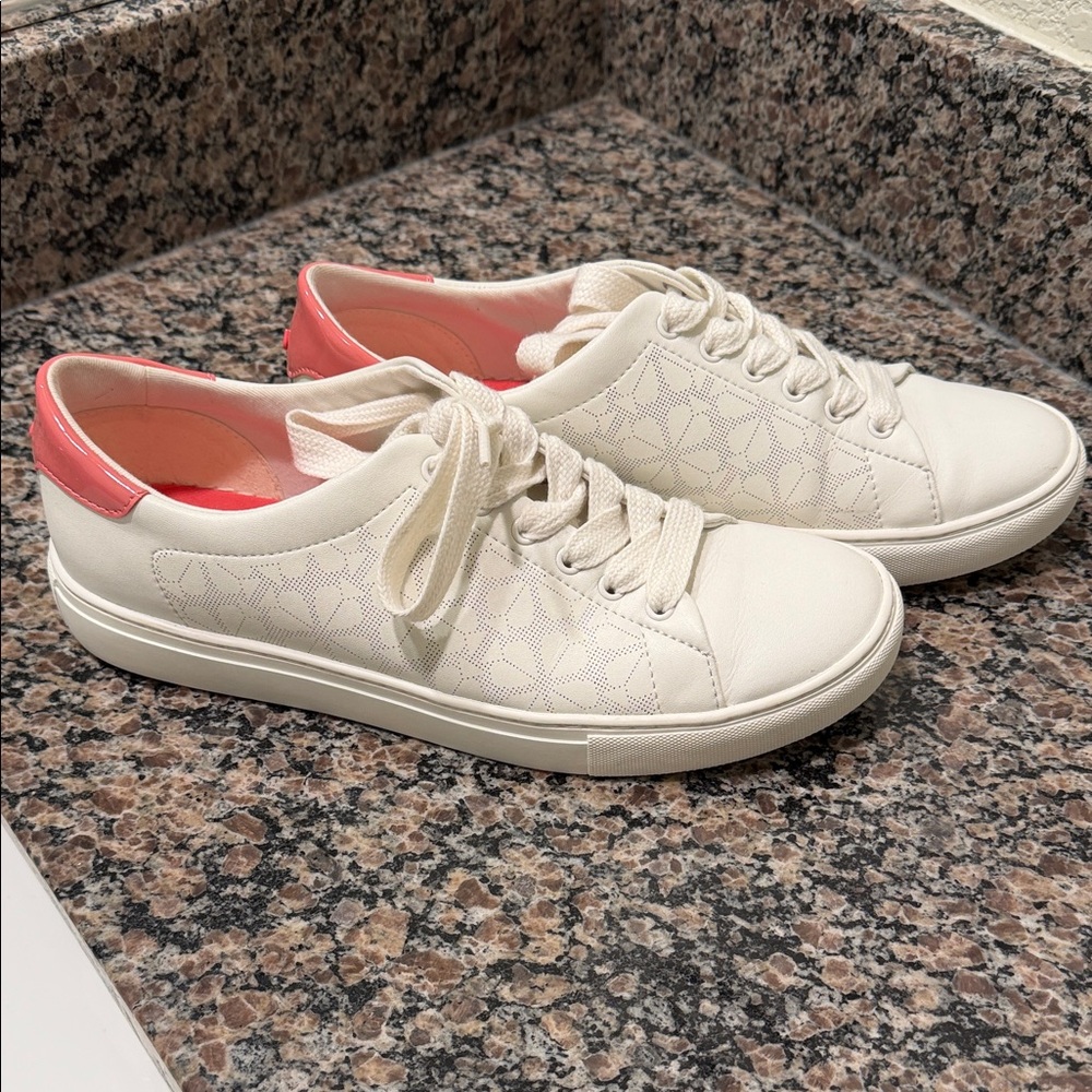 Kate Spade White and Pink Sneakers
